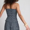 Top bandeau z falbanami w kratkę Paula Echevarría
