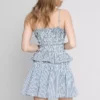 Top na ramiączkach z marszczonym peplum w kratkę