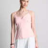 Top typu babydoll z dekoltem w serek