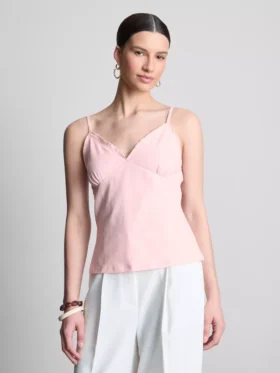 Top typu babydoll z dekoltem w serek