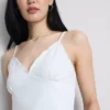 Top typu babydoll z dekoltem w serek