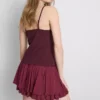 Top typu babydoll z dekoltem w serek