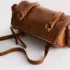 Torba typu bowler z postarzanej sztucznej skóry