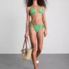 Trójkątny top bikini w kratkę z motywem banana