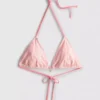 Trójkątny top bikini w paski z motywem rozgwiazdy