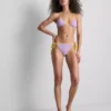 Trójkątny top bikini z kontrastowym marszczeniem