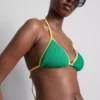 Trójkątny top bikini z kontrastowym marszczeniem