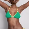 Trójkątny top bikini z kontrastowym marszczeniem