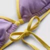 Trójkątny top bikini z kontrastowym marszczeniem