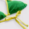 Trójkątny top bikini z kontrastowym marszczeniem