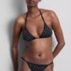 Trójkątny top bikini z kryształkami