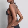 Trójkątny top bikini z kryształkami