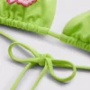 Trójkątny top bikini z kwiatowym wzorem z koralików