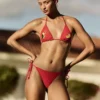 Trójkątny top bikini z motywem tukana
