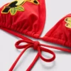 Trójkątny top bikini z motywem tukana