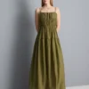 Warstwowa sukienka maxi w stylu smock