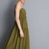 Warstwowa sukienka maxi w stylu smock
