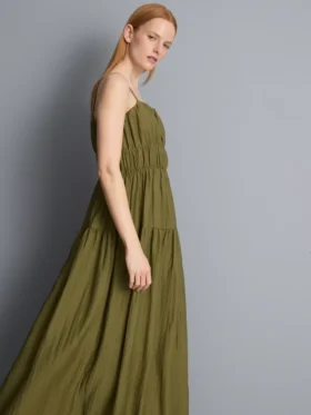 Warstwowa sukienka maxi w stylu smock