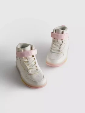 Świecące sneakersy z wysoką cholewką z motywem jednorożca