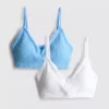 Zestaw 2 szt. bezszwowych biustonoszy typu bralette z koronkową lamówką