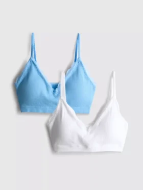 Zestaw 2 szt. bezszwowych biustonoszy typu bralette z koronkową lamówką