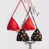 Zestaw 2 szt. topów bikini z nadrukiem w trójkąty