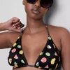 Zestaw 2 szt. topów bikini z nadrukiem w trójkąty