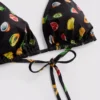 Zestaw 2 szt. topów bikini z nadrukiem w trójkąty