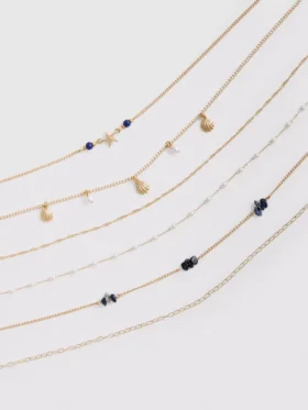 Zestaw 6 łańcuszków typu choker