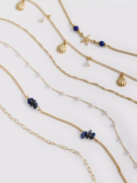 Zestaw 6 łańcuszków typu choker