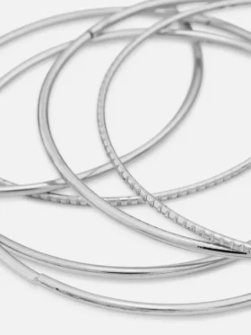 Zestaw 6 polerowanych metalowych bransoletek